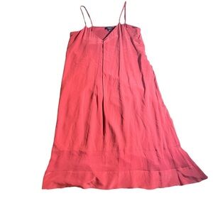 Madewell Midi Spaghetti Strap Slip Dress w/ Mesh Panel in Pink Rose, Size Small